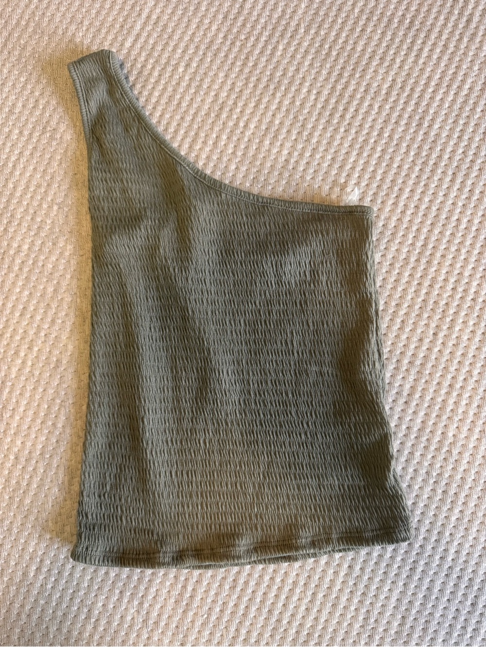 Olive One-Shoulder Tank Top